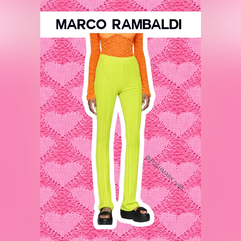 MARCO RAMBALDI SSENSE Lime Viscose Knit Pant Sz 38 ( XS-S) NWT